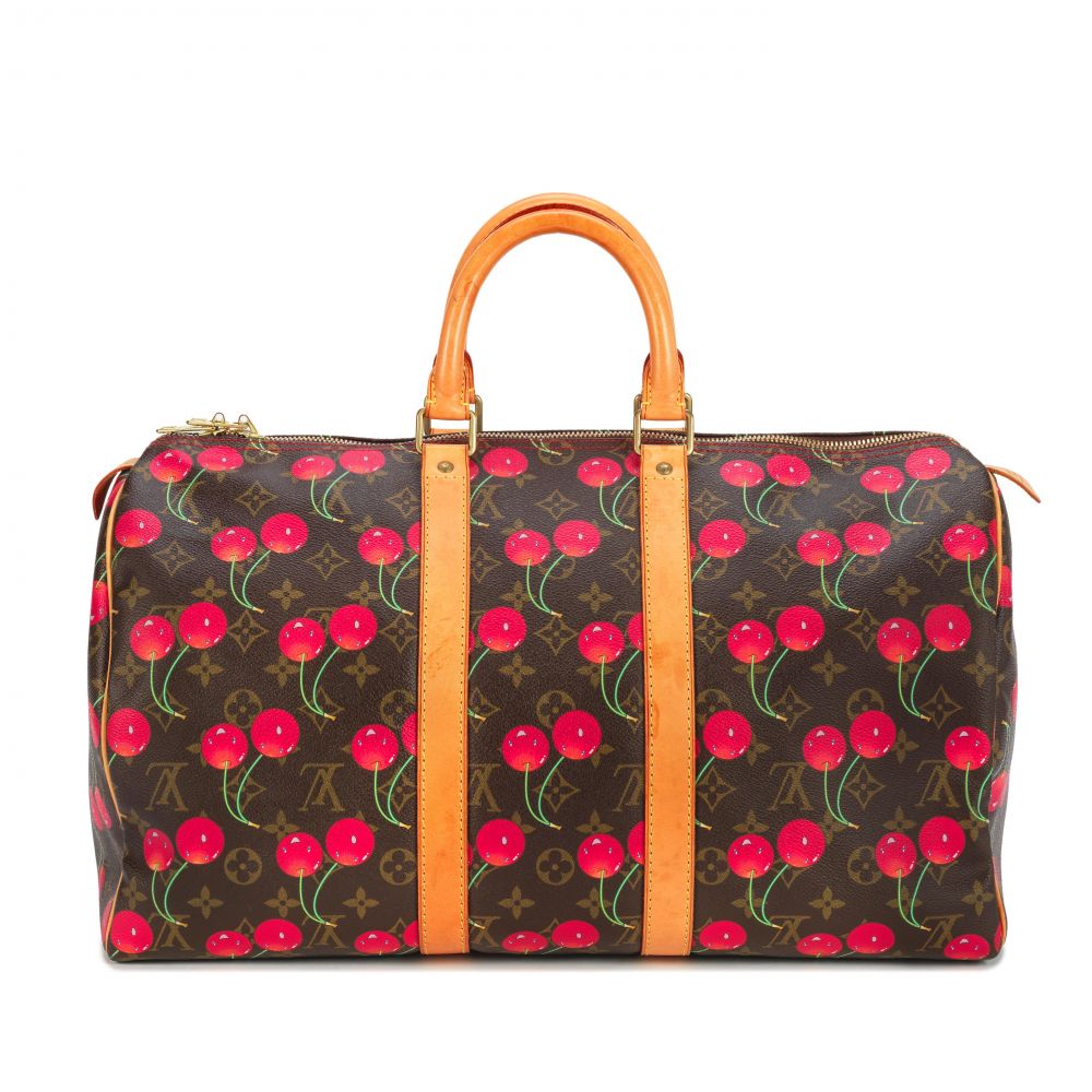 LOUIS VUITTON X TAKASHI MURAKAMI: A CERISES MONOGRAM KEEPALL 45