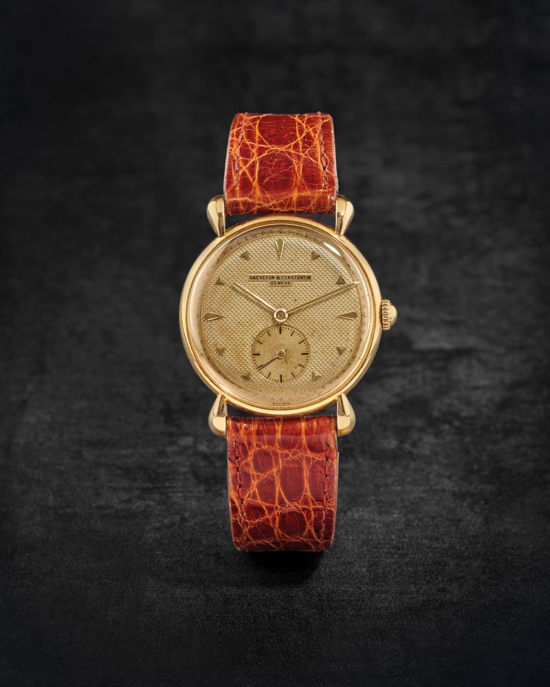 VACHERON CONSTANTIN. MONTRE BRACELET EN OR JAUNE 18K (750) AVEC CADRAN GAUFFRE ET ANSES GOUTTE D'EAU MOUVEMENT MECANIQUE