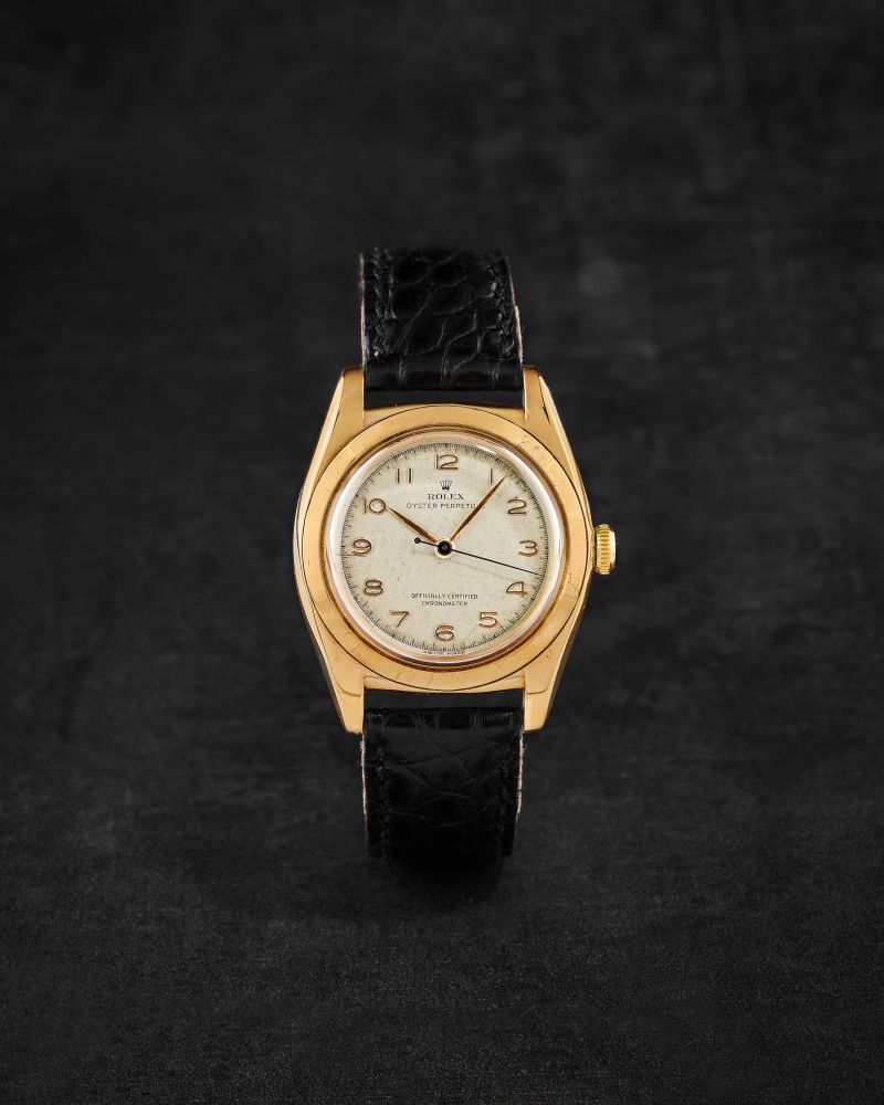 ROLEX. MONTRE BRACELET EN OR JAUNE 14K (585) SECONDE CENTRALE MOUVEMENT AUTOMATIQUE