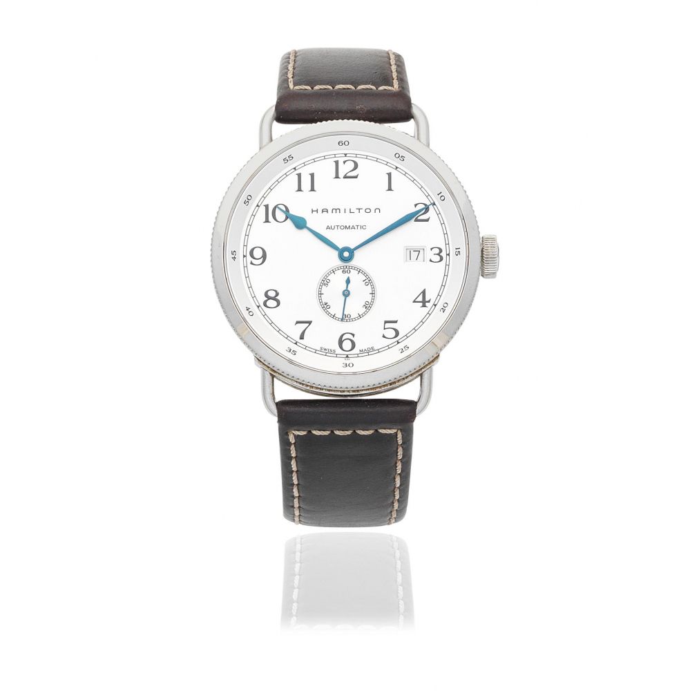 Hamilton. A stainless steel automatic calendar wristwatch