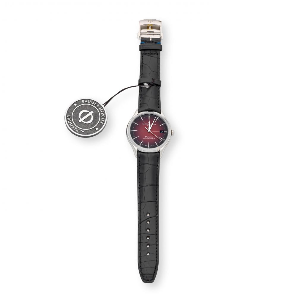 Baume Mercier. A stainless steel automatic calendar wristwatch