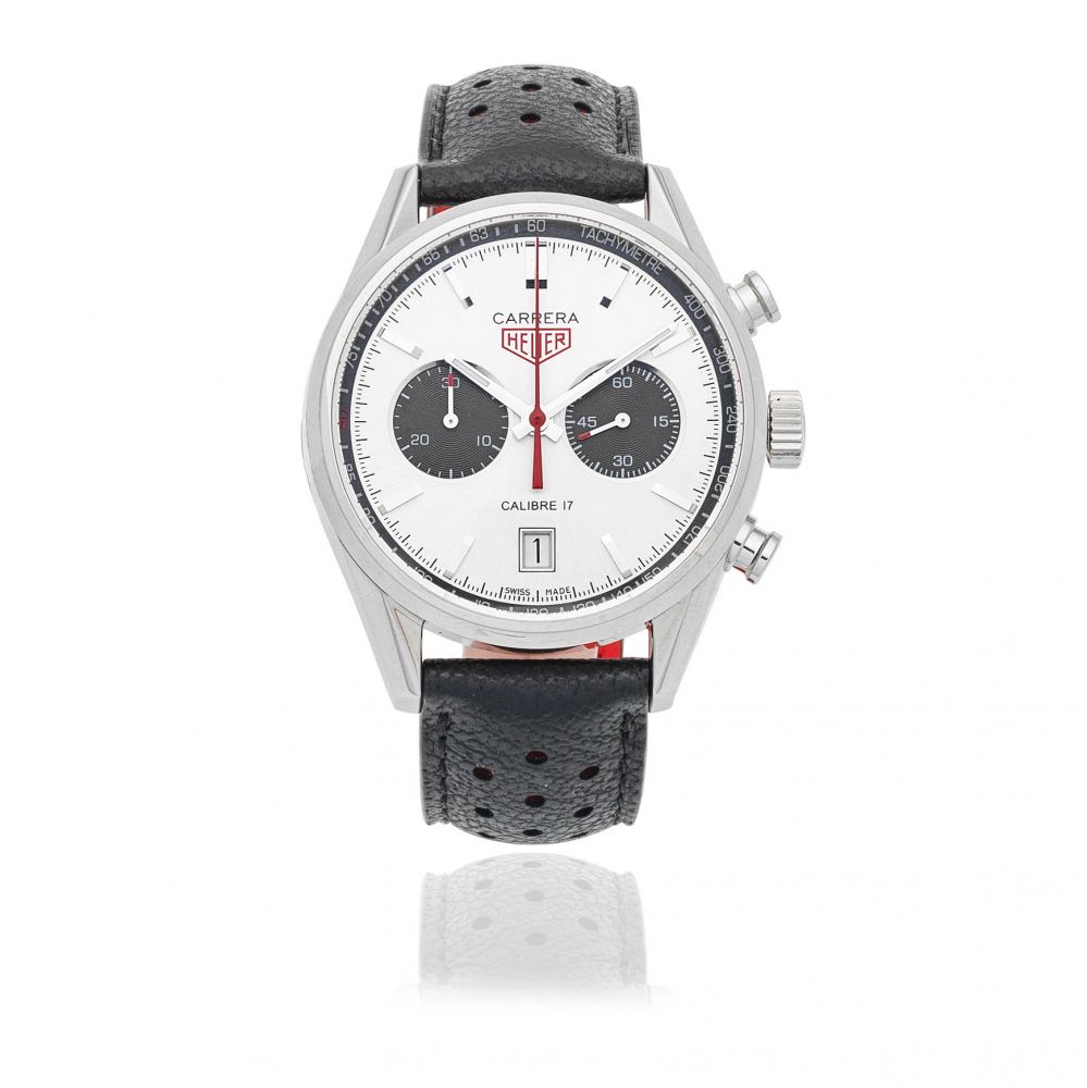 TAG Heuer. A stainless steel automatic calendar chronograph wristwatch