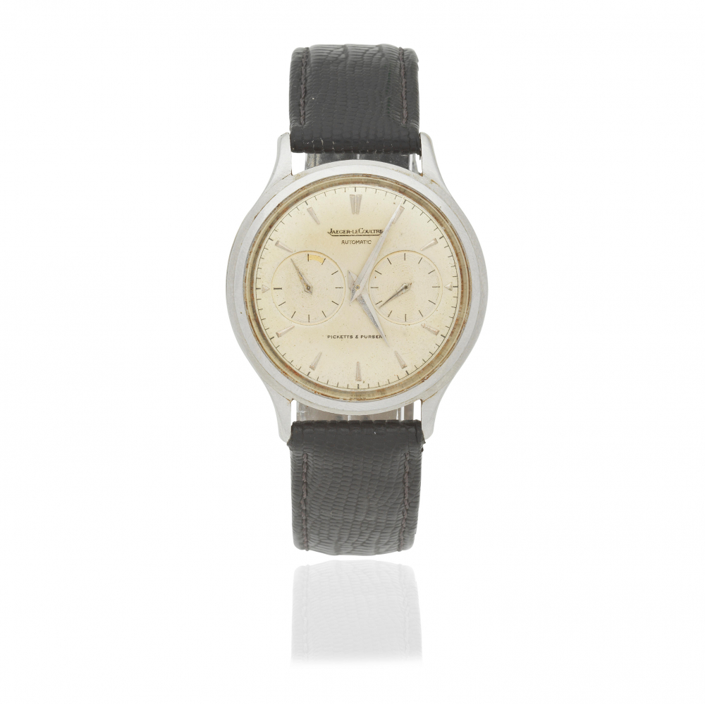Jaeger-LeCoultre. A stainless steel bumper automatic wristwatch with power reserve retailed by Picketts Pursers