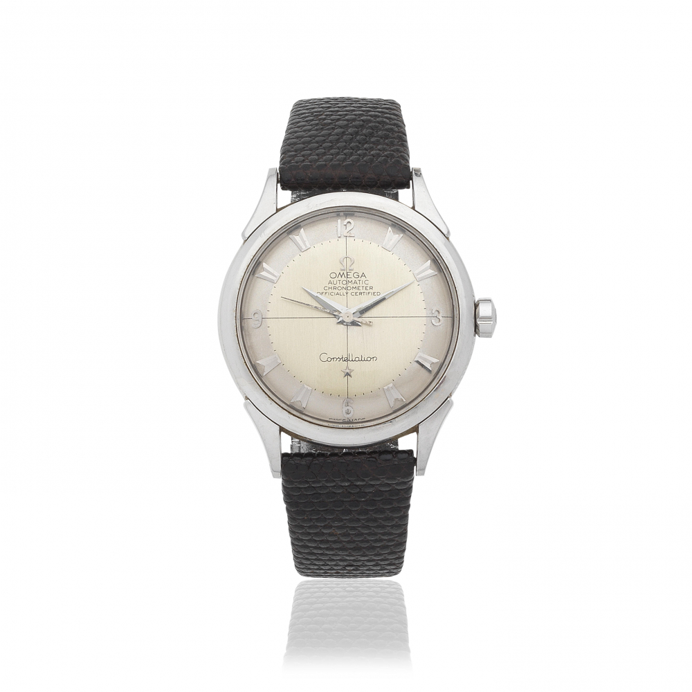 Omega. A stainless steel automatic wristwatch