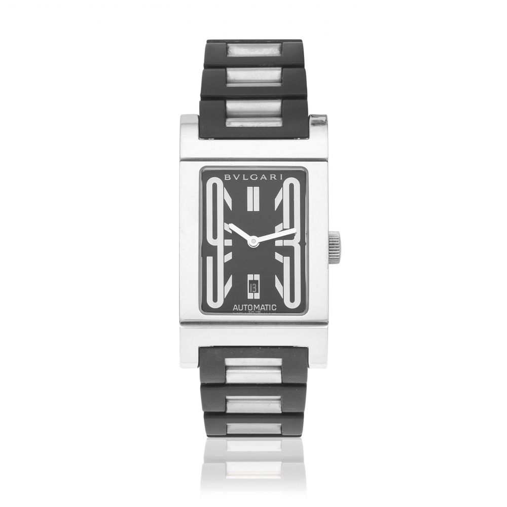 Bulgari. A stainless steel automatic calendar wristwatch