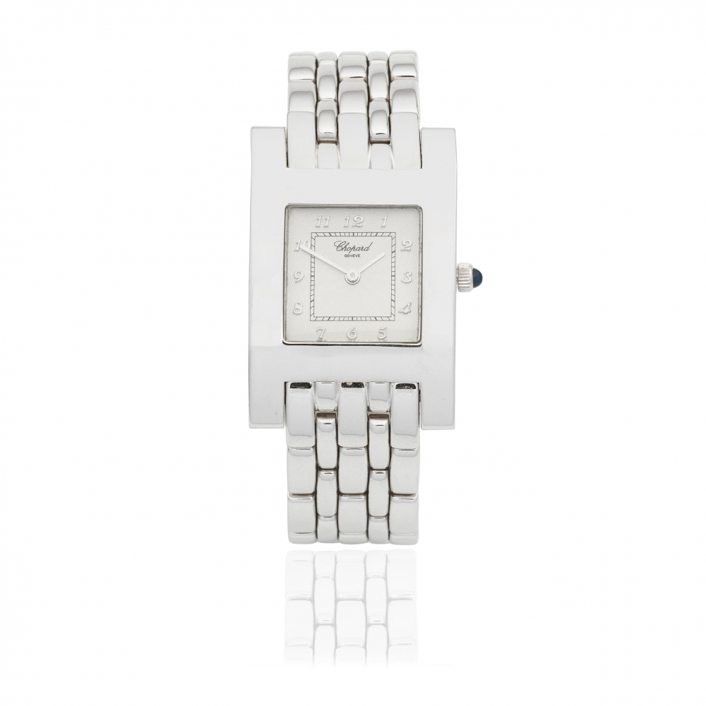 Chopard. An 18K white gold quartz bracelet watch
