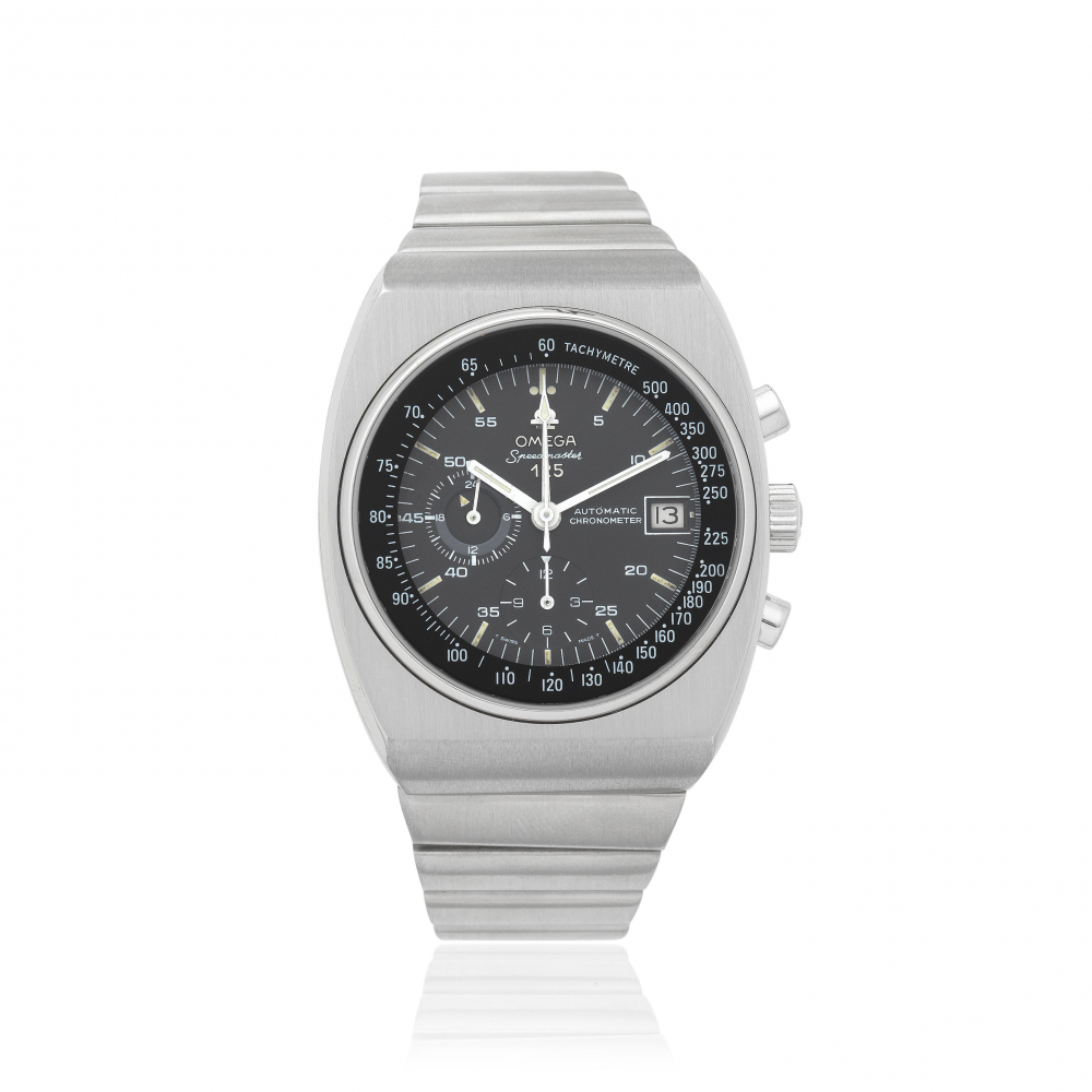 Omega. A stainless steel automatic calendar chronograph bracelet watch