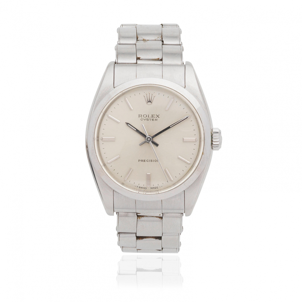 Rolex. A stainless steel manual wind bracelet watch