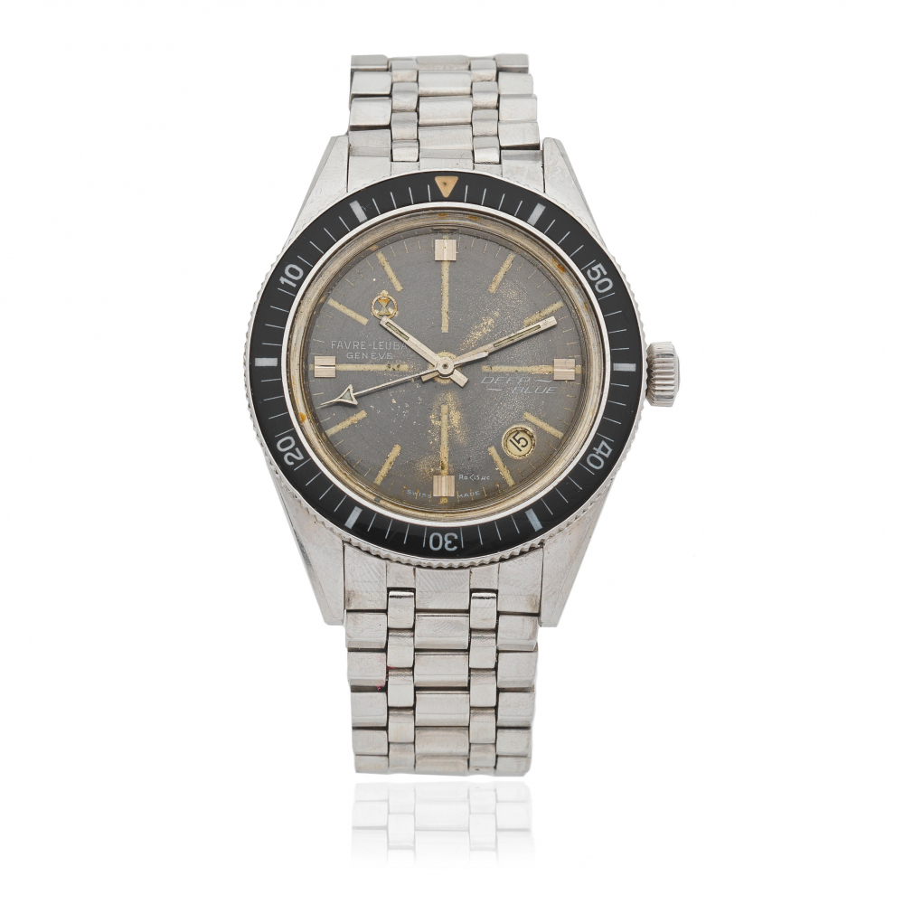 Favre-Leuba. A stainless steel automatic calendar bracelet watch offered on behalf of the original owner