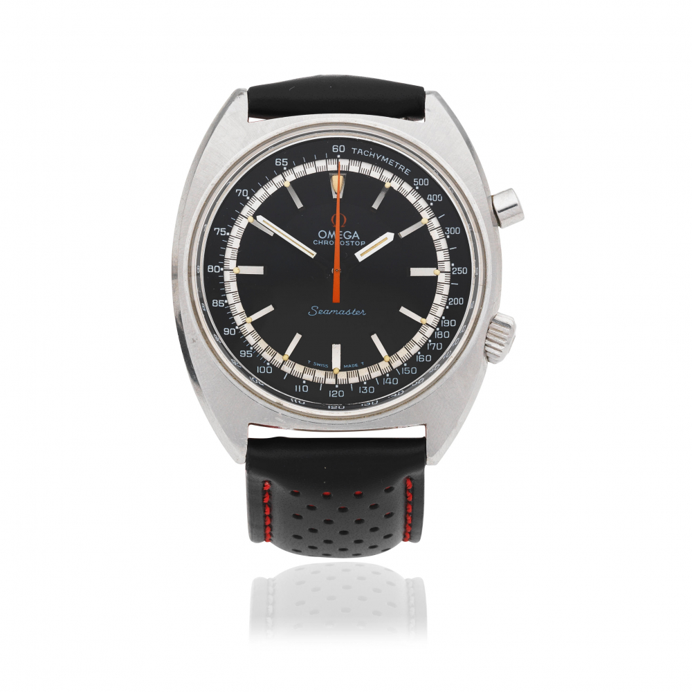 Omega. A stainless steel manual wind chronograph wristwatch