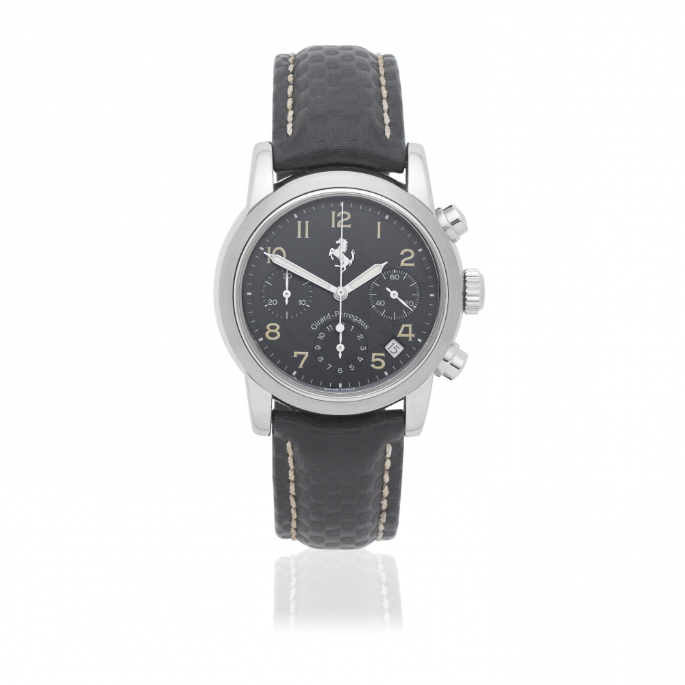 Girard-Perregaux. A stainless steel automatic calendar chronograph wristwatch