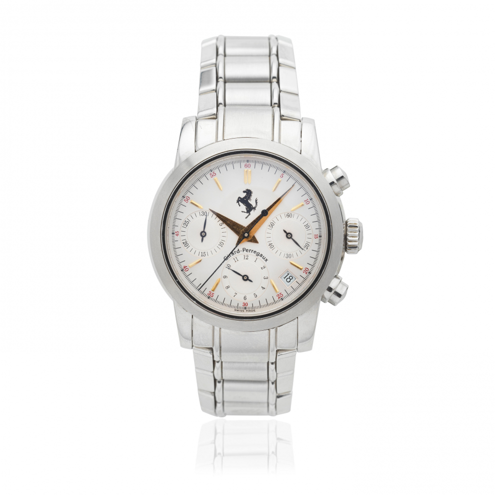 Girard-Perregaux. A stainless steel automatic calendar chronograph bracelet watch