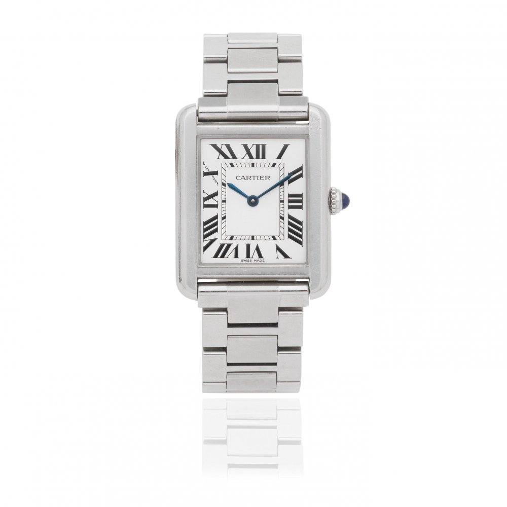 Cartier. A stainless steel quartz bracelet watch
