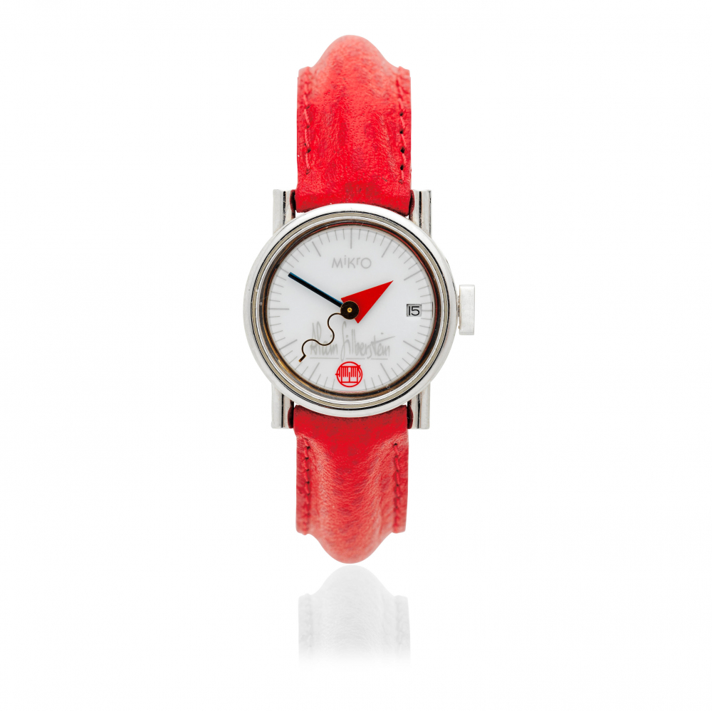 Alain Silberstein. A lady's platinum automatic calendar wristwatch