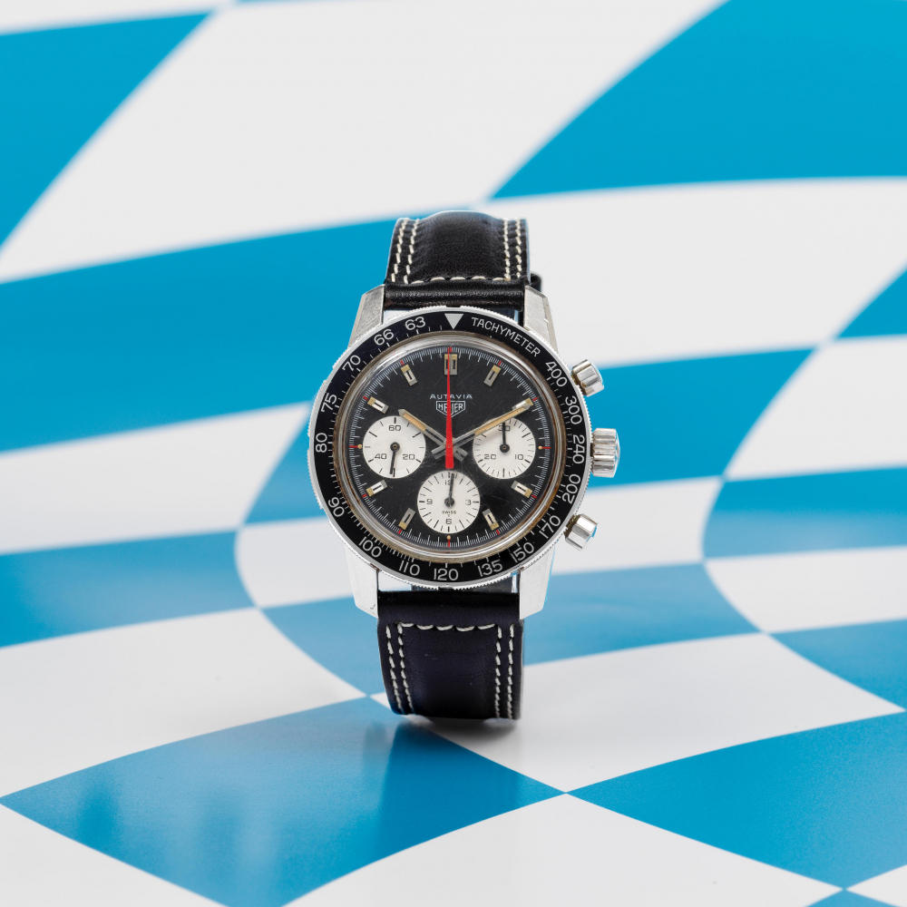 Heuer. A fine stainless steel manual wind chronograph wristwatch