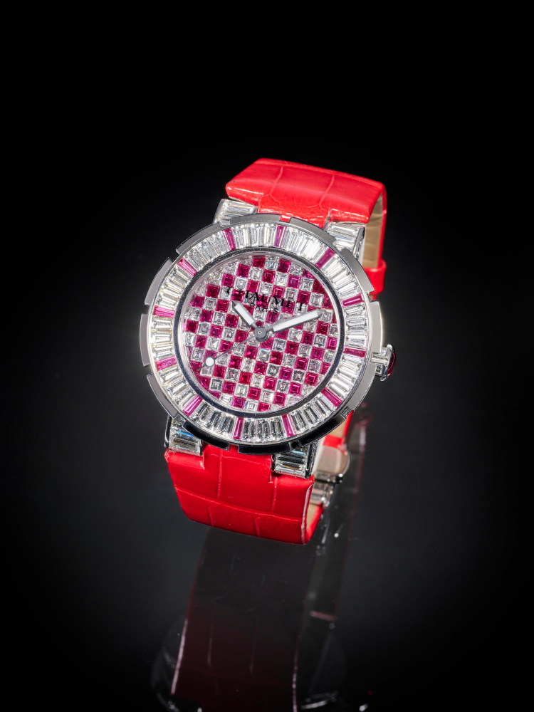 CHAUMET | CLASS ONE - PIECE UNQIUE, A RARE UNIQUE EDITION WHITE GOLD, RUBY AND DIAMOND-SET WRISTWATCH, CIRCA 2011