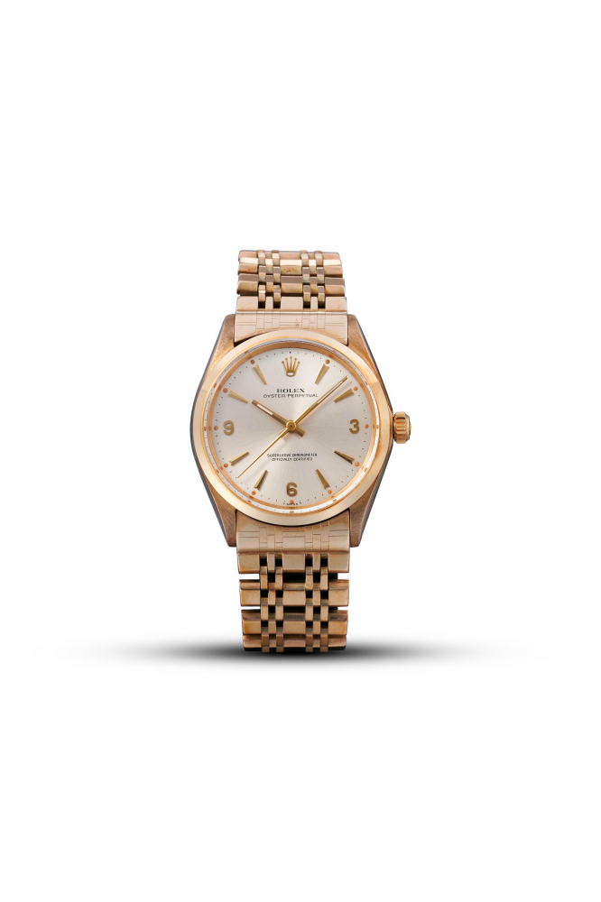 ROLEX | OYSTER PERPETUAL, REF.1002/8, A 9K YELLOW GOLD BRACELET WATCH, CIRCA 1965