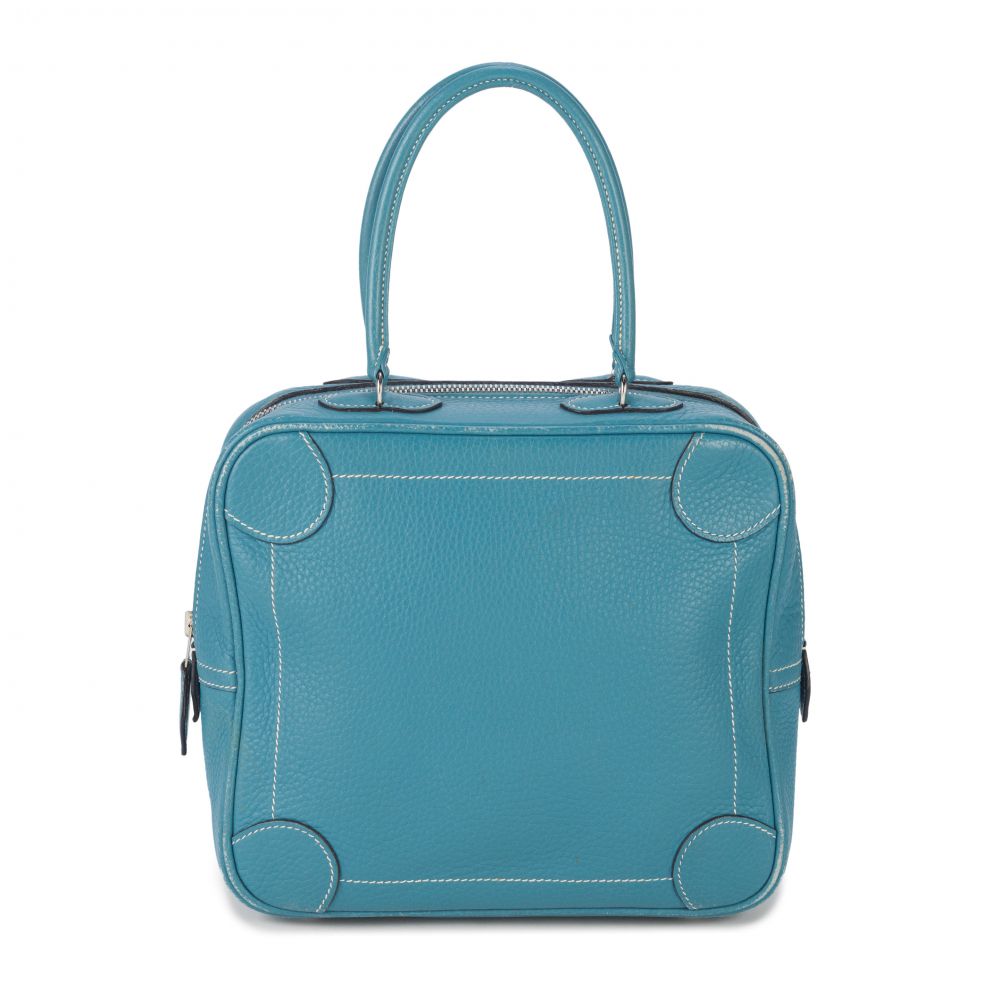 Hermès: a Bleu Jean Clemence Leather Omnibus PM