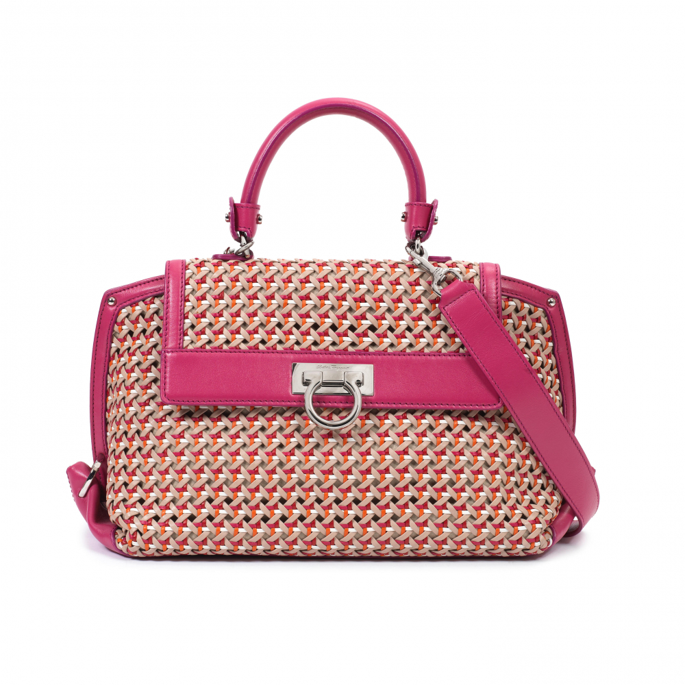 Salvatore Ferragamo: a Pink Braided Sofia Tote