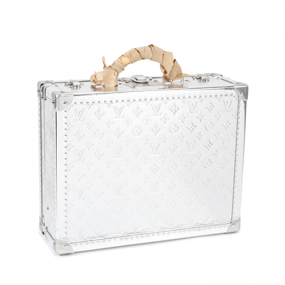 Louis Vuitton: a Silver Monogram Miroir Mirror Cotteville 40