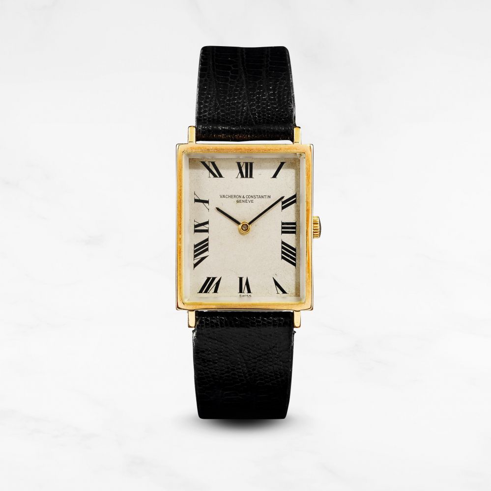 Vacheron Constantin. Montre bracelet en or jaune 18K (750) de forme rectangulaire mouvement mécanique