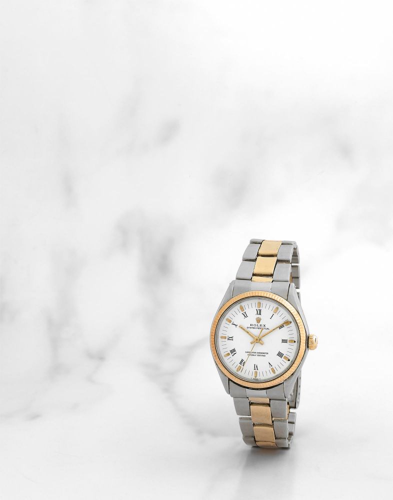 Rolex. Montre bracelet en or 18K (750) et acier mouvement automatique
