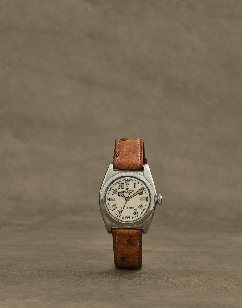 Rolex. Montre bracelet en acier bubble back avec cadran 'California' mouvement automatique