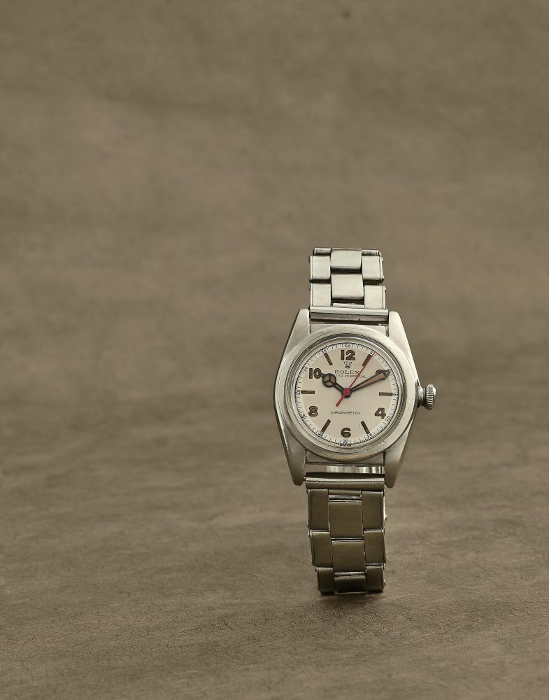 Rolex. Montre bracelet en acier bubble back mouvement automatique