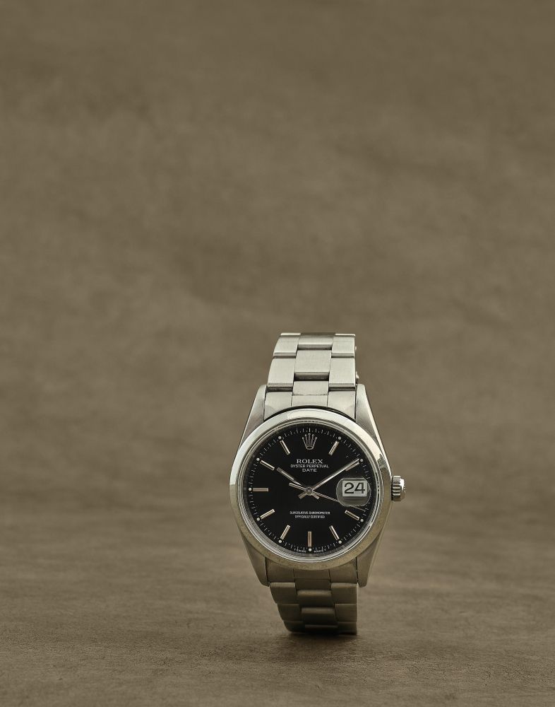 Rolex. Montre bracelet en acier avec date mouvement automatique