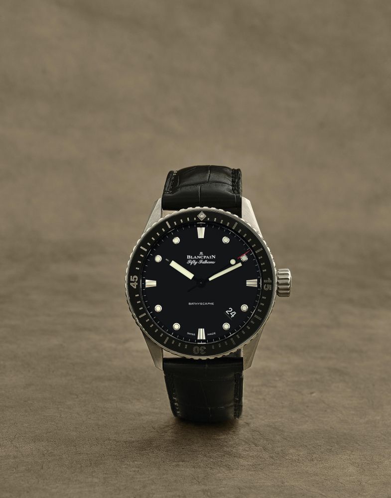 Blancpain. Montre bracelet en titane avec date mouvement automatique