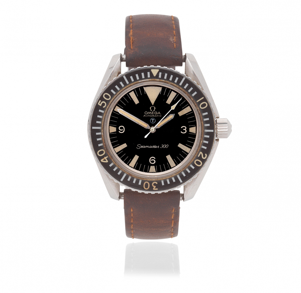 Omega. A rare military stainless steel automatic wristwatch issued to the Royal Navy and offered on behalf of the family of the original owner with Extract from the Archives