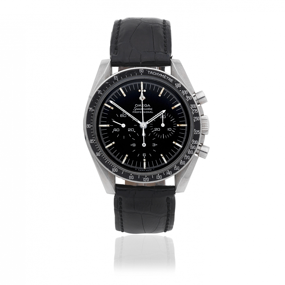 Omega. A stainless steel manual wind chronograph wristwatch