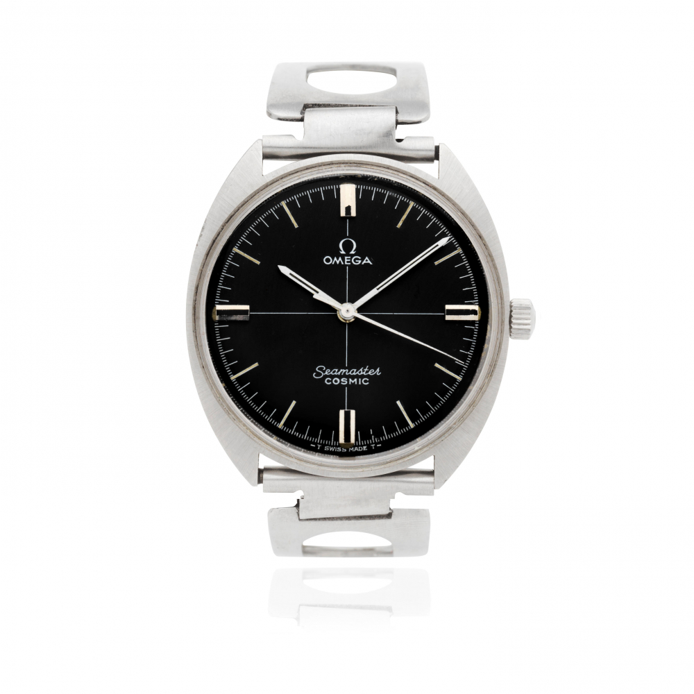 Omega. A stainless steel manual wind bracelet watch