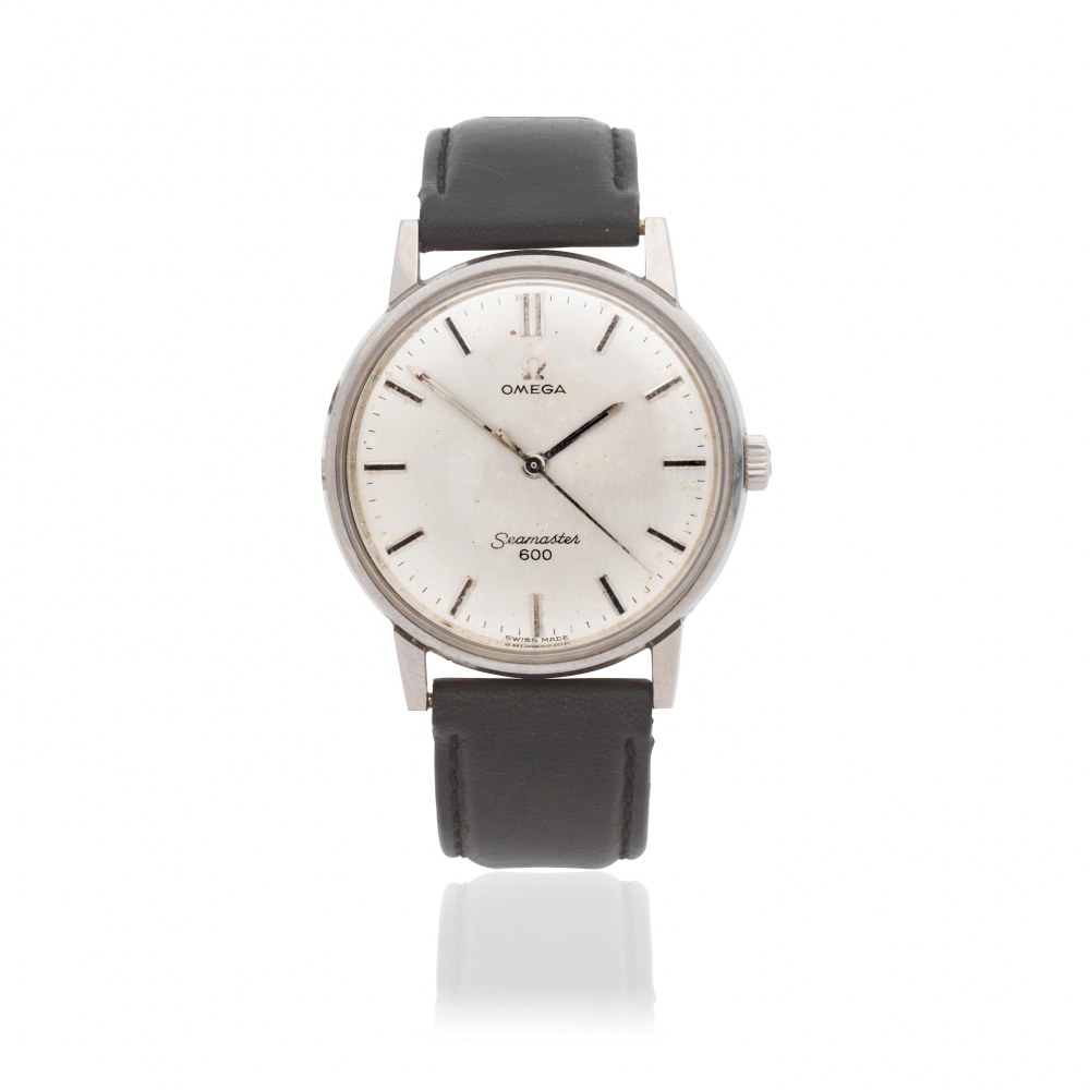 Omega. A stainless steel manual wind wristwatch