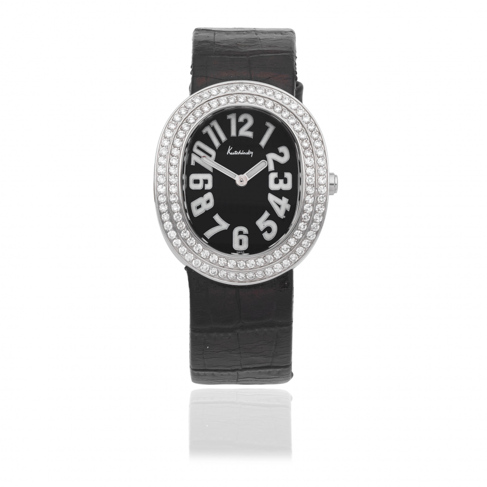 Kutchinsky. A lady's stainless steel diamond set quartz wristwatch