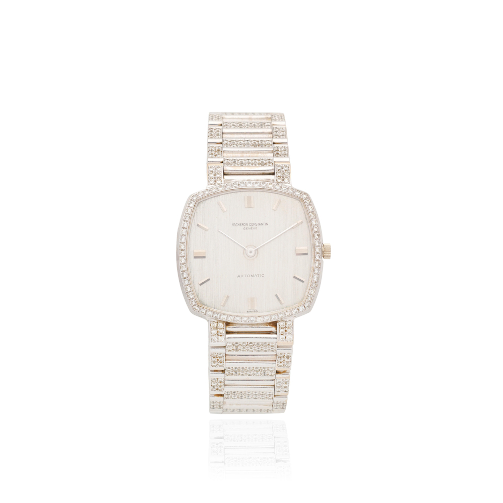 Vacheron Constantin. An 18K white gold diamond set automatic bracelet watch