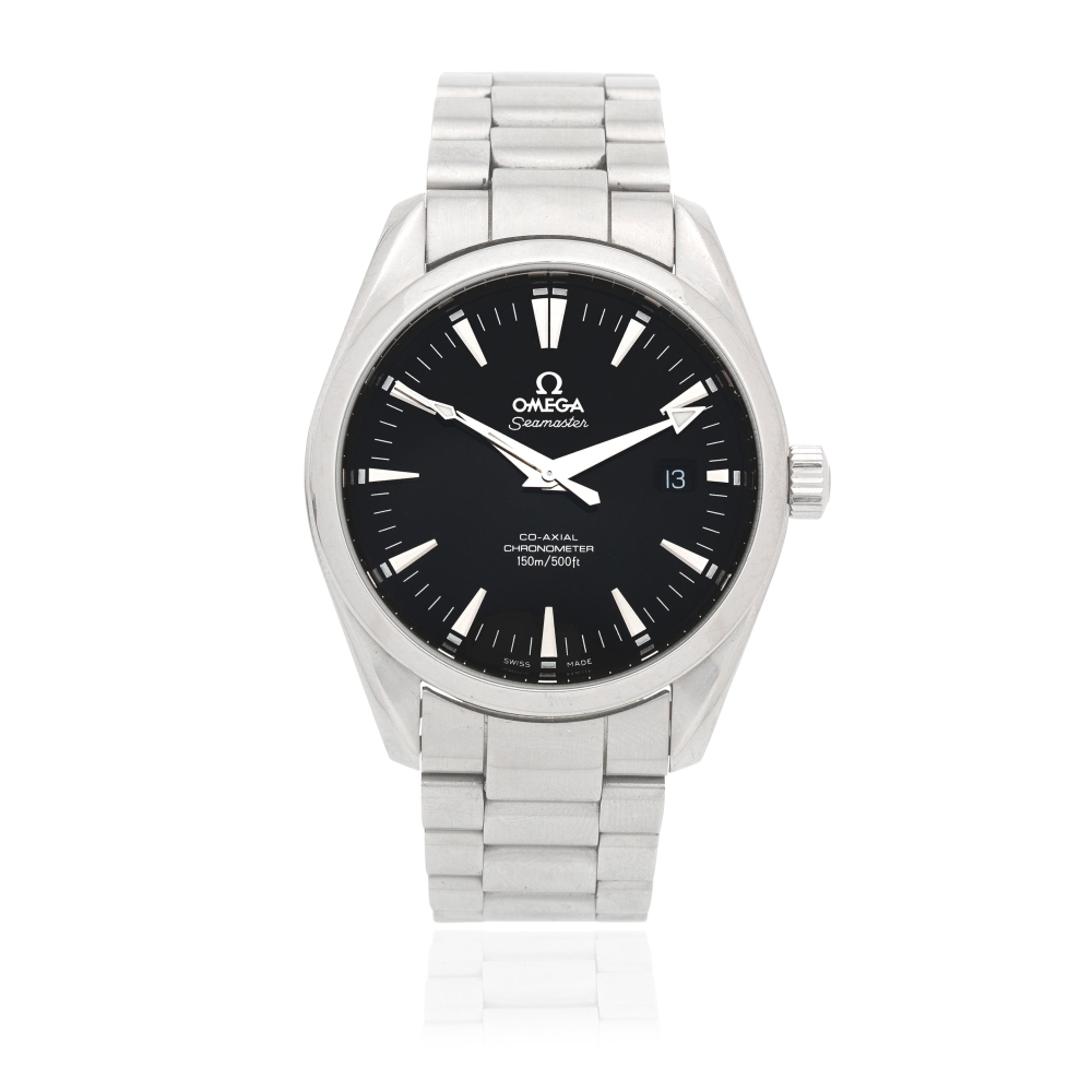Omega. A stainless steel automatic calendar bracelet watch with co-axial escapement