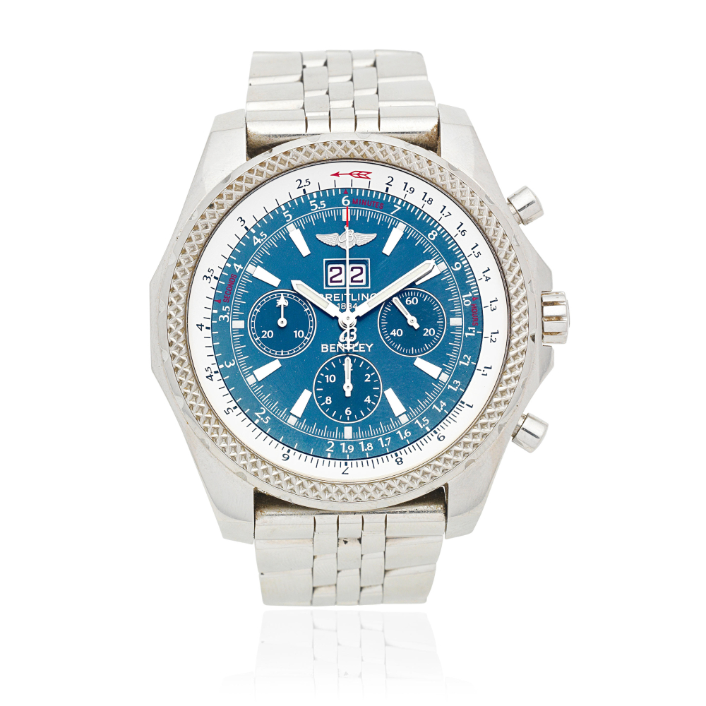 Breitling for Bentley. A stainless steel automatic calendar chronograph bracelet watch