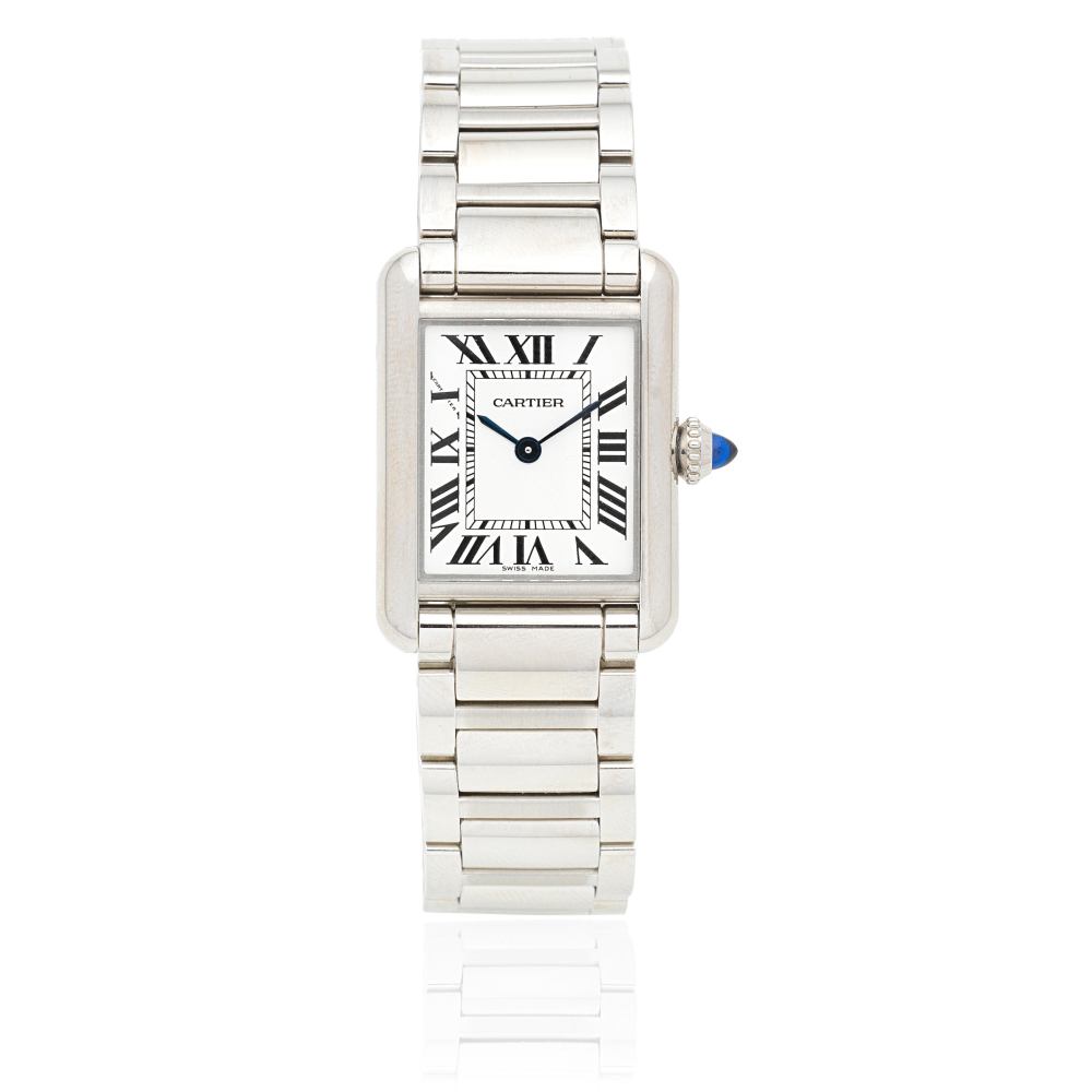 Cartier. A lady's stainless steel quartz bracelet watch
