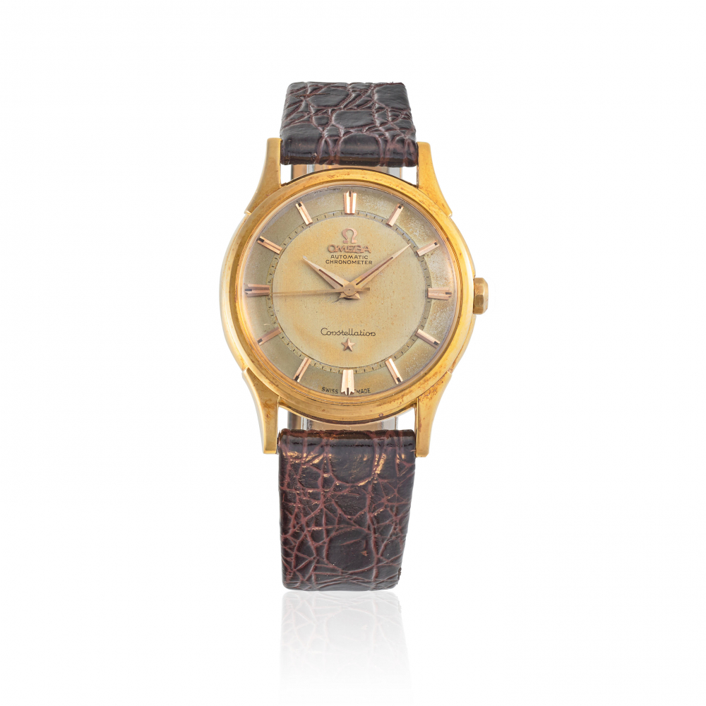 OMEGA. AN 18K GOLD AUTOMATIC WRISTWATCH