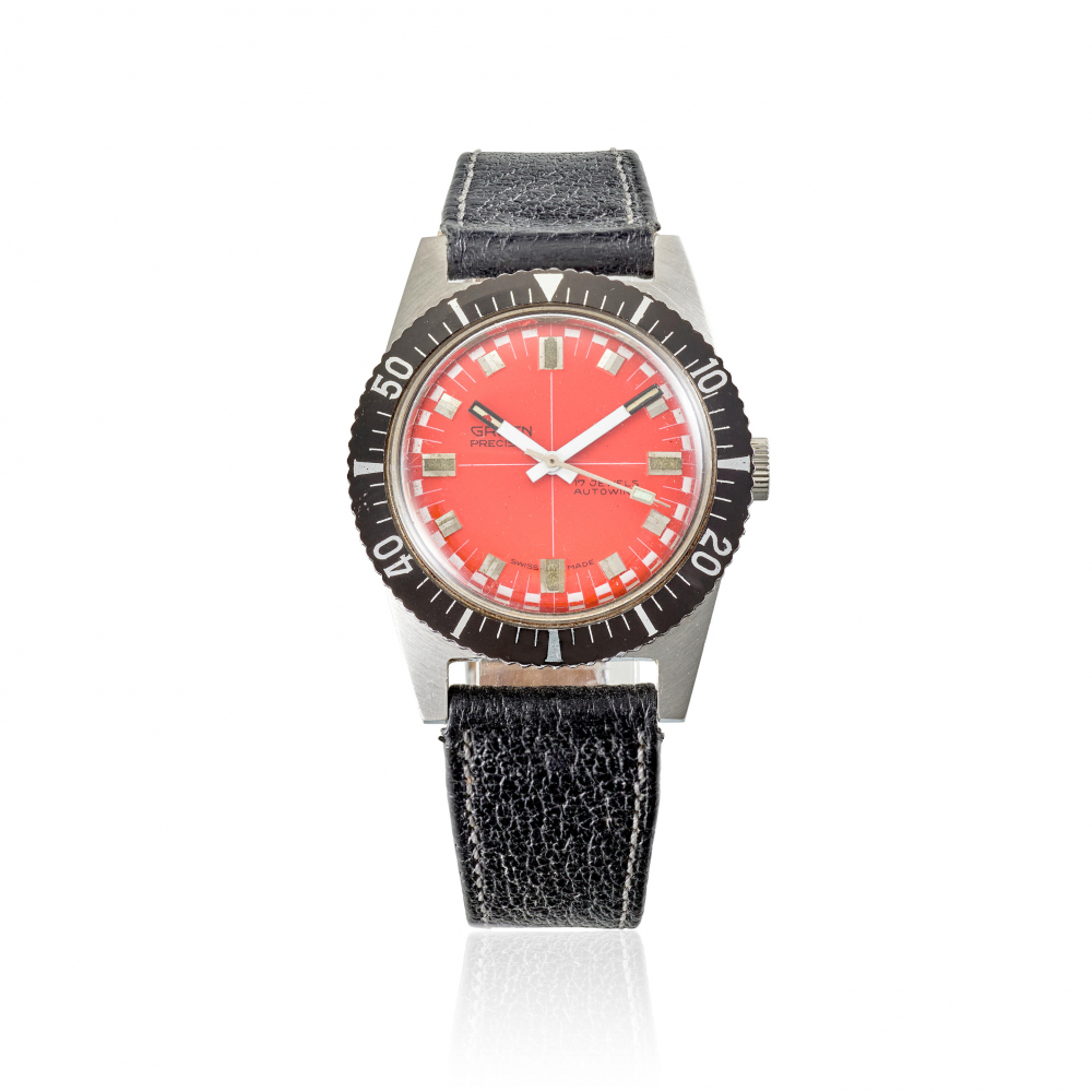 GRUEN. A STAINLESS STEEL AUTOMATIC WRISTWATCH