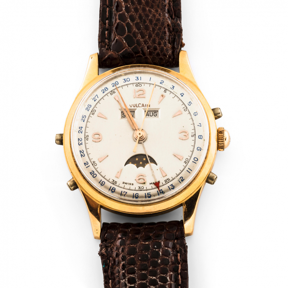 Vulcain Triple Calendar Moon's Phase Wristwatch