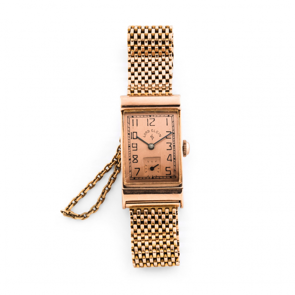 Lord Elgin 14kt Pink Gold Wristwatch and Bracelet