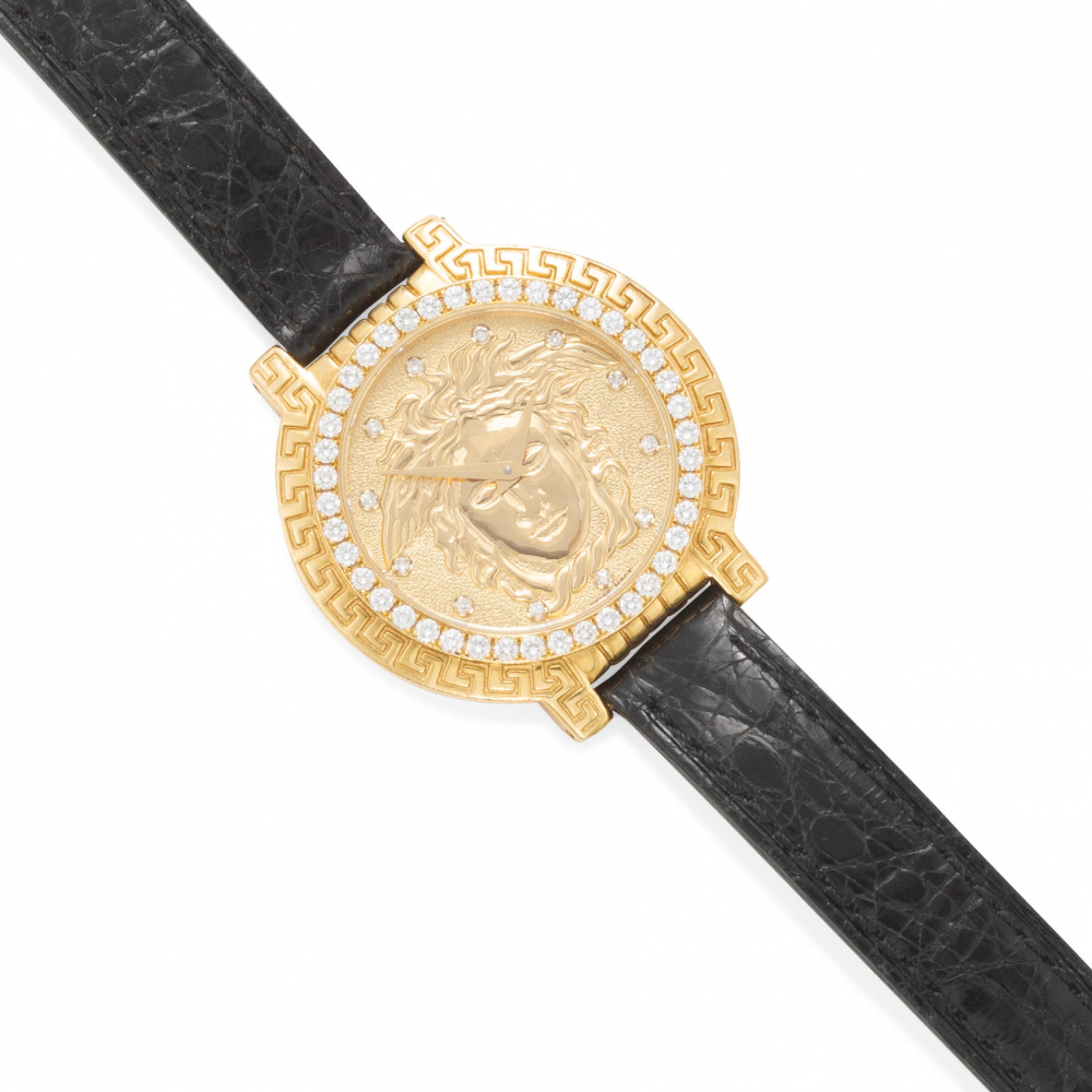 GIANNI VERSACE: AN 18K GOLD AND DIAMOND WRISTWATCH, CIRCA 1990