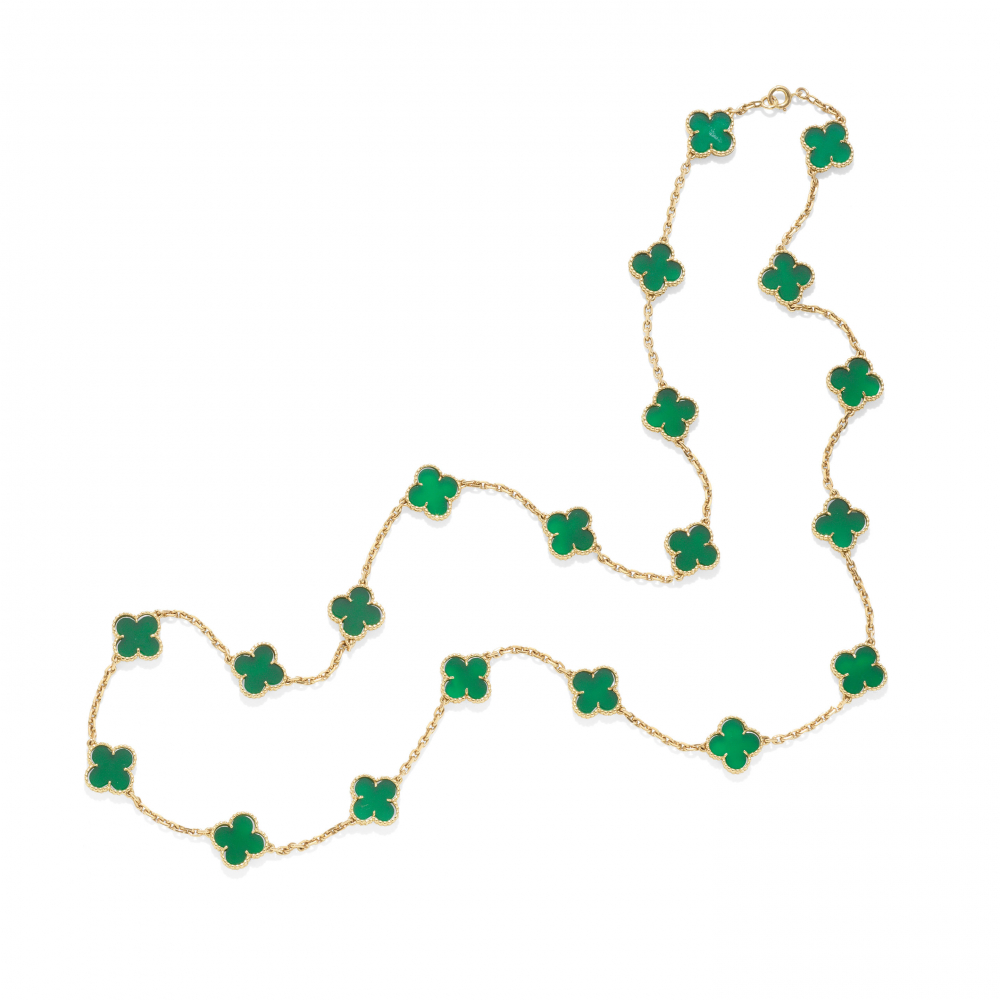 VAN CLEEF ARPELS: CHALCEDONY 'ALHAMBRA' NECKLACE