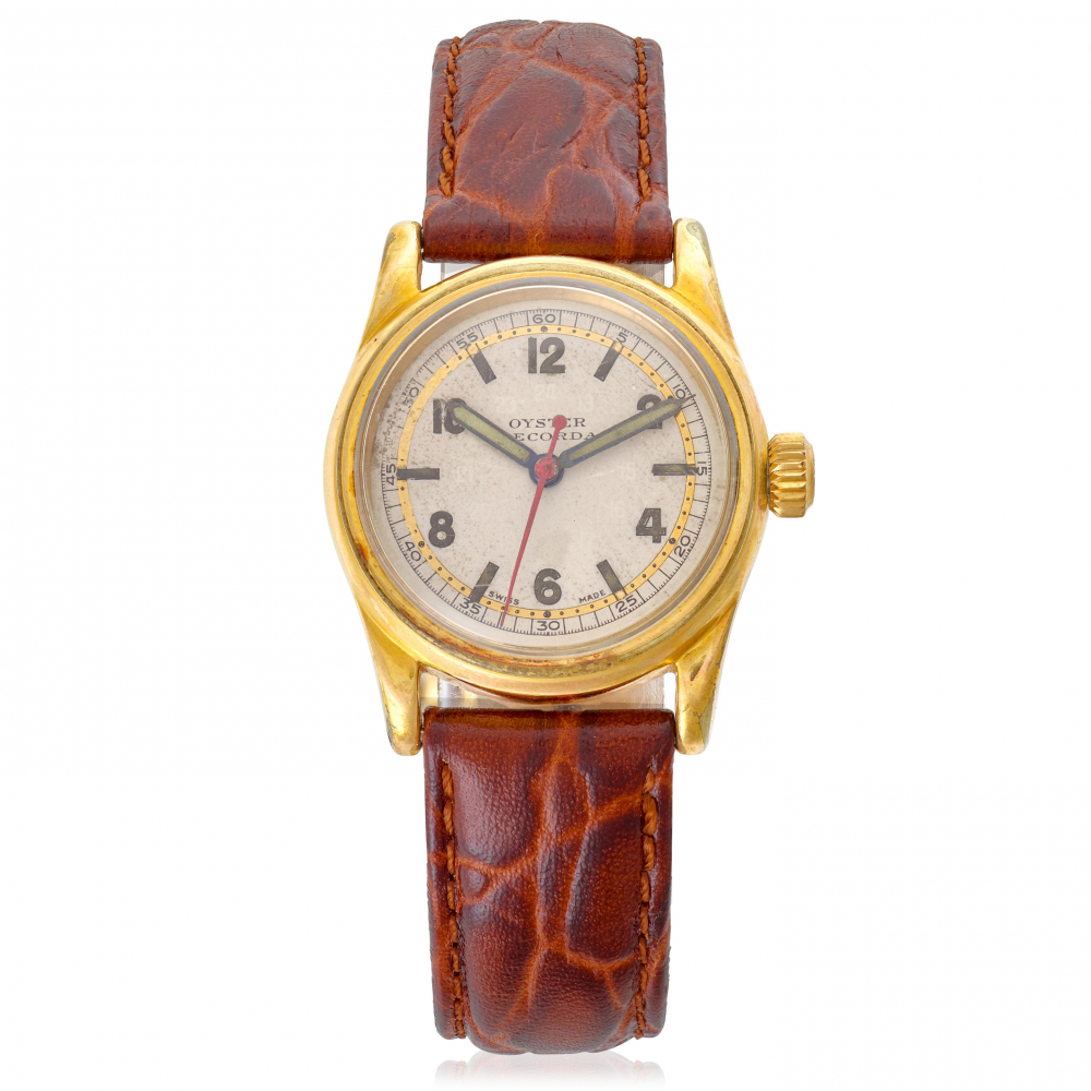 ROLEX. A GOLD PLATED MANUAL WIND WRISTWATCH