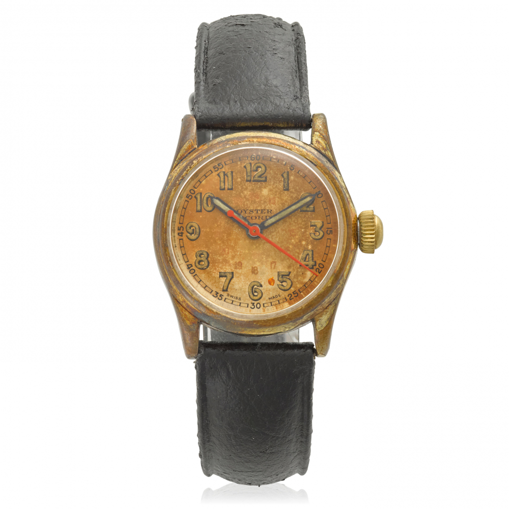 ROLEX. A GOLD PLATED MANUAL WIND WRISTWATCH