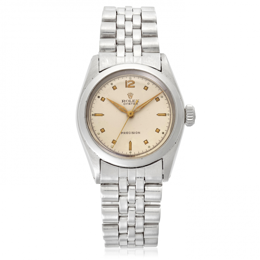 ROLEX. A STAINLESS-STEEL MANUAL WIND WRISTWATCH