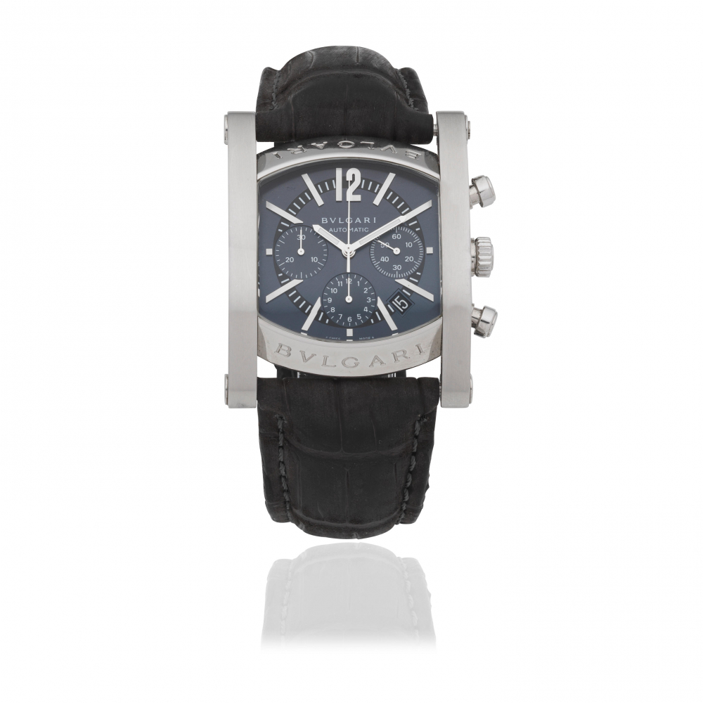 Bulgari. A stainless steel automatic calendar chronograph wristwatch