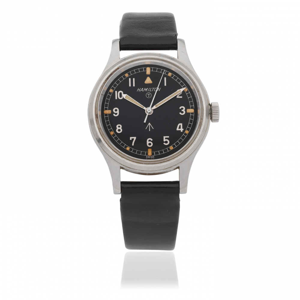 Hamilton. A stainless steel manual wind Military issue wristwatch